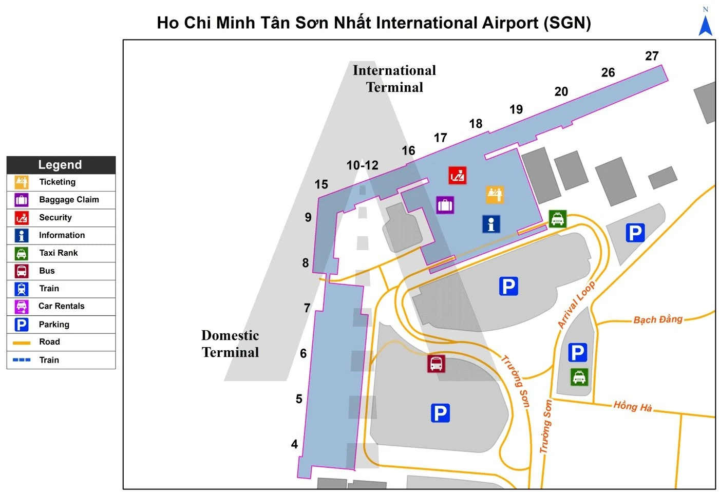 Sơ đồ nhà ga T1