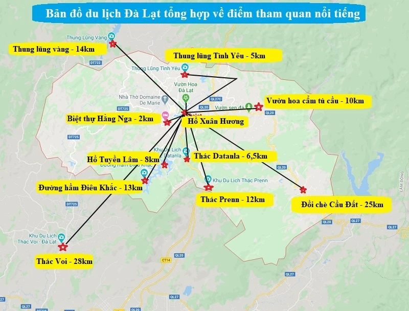 Bản đồ du lịch Đà Lạt