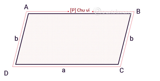 Công thức tính diện tích hình bình hành, chu vi hình bình hành