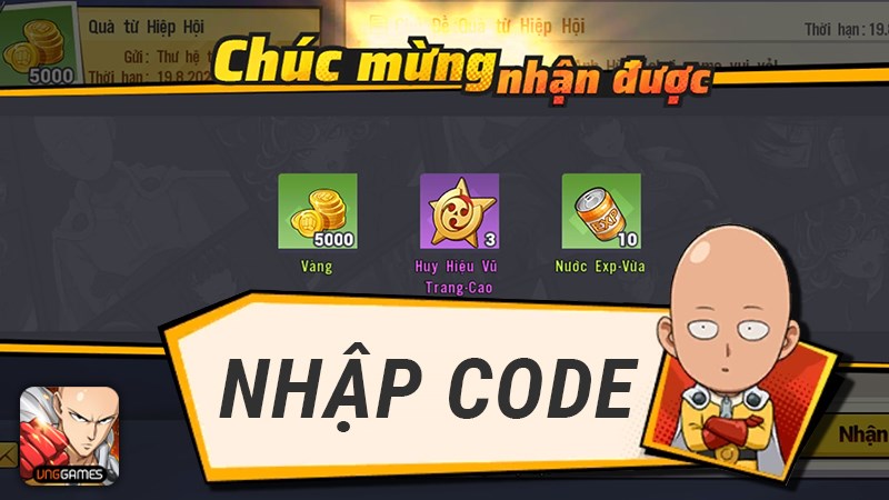 Cách nhập code One Punch Man The Strongest VNG 08/2024 mới nhất