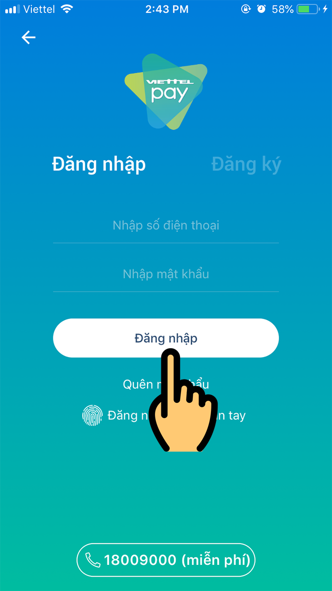 Đăng nhập tài khoản ViettelPay