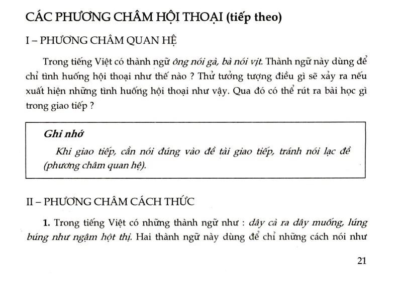 [SGK Scan] Các phương châm hội thoại (tiếp theo) - Sách Giáo Khoa - Học Online Cùng Sachgiaibaitap.com