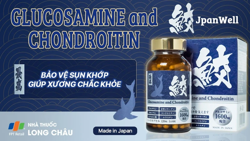 Viên uống Glucosamine And Chondroitin Jpanwell hỗ trợ bổ sung chất nhờn dịch khớp (120 viên)