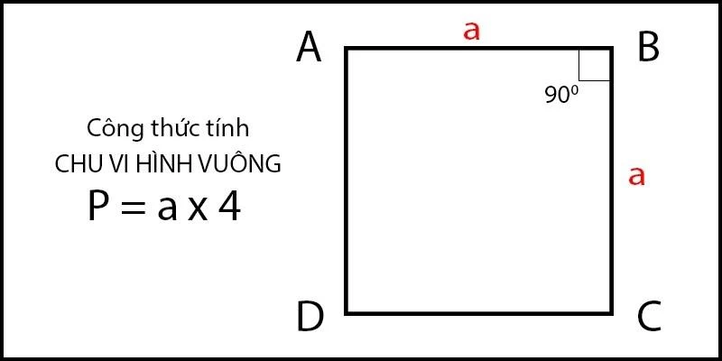 Cách tính chu vi hình vuông có cạnh 5 cm