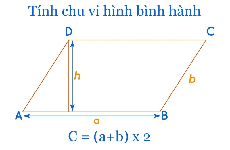 Công thức tính chu vi hình bình hành chính xác nhất